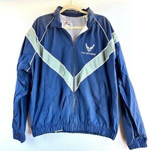 US Air Force Skilcraft Windbreaker Mens Medium Blue Physical Training  AF PTU